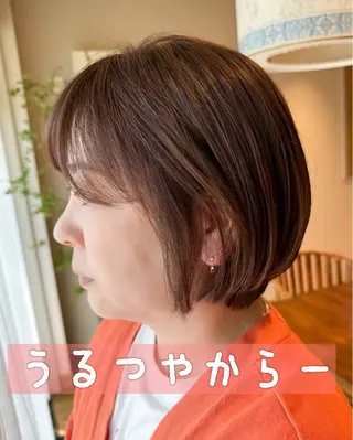 ショート カラー 韓国風ﾊﾟｰﾏ❁﻿ fu-ka❁艶ｶﾗｰのヘアスタイル