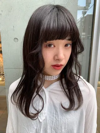 セミロング カラー ヘアアレンジ アンククロス渋谷【ANKH CROSS】所属・韓国ヘア┊︎レイヤー ┊︎haruka🌙のヘアスタイル