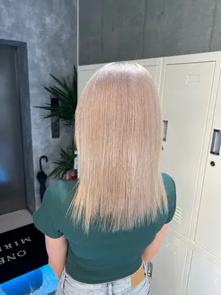 セミロング カラー 👑垢抜け韓国ヘア ハッシュカット唯澄のヘアスタイル