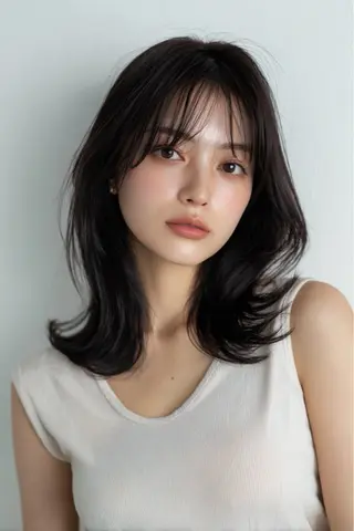 セミロング ⭐️韓国髪質改善 レイヤー⭐️亀山努のヘアスタイル