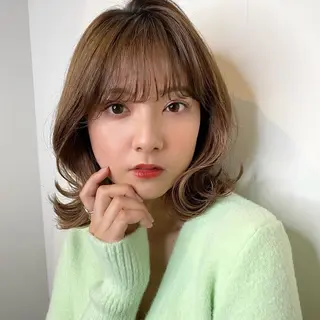 ミディアム カラー 🪭risa 暖色/レイヤー🪭のヘアスタイル