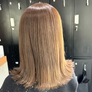 セミロング カラー ヘアアレンジ ブリーチなしカラー /ベージュ/安形翔のヘアスタイル