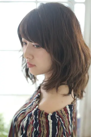 ミディアム カラー ヘアアレンジ 🥇ブリーチ無し 透明感🥇佐藤のヘアスタイル