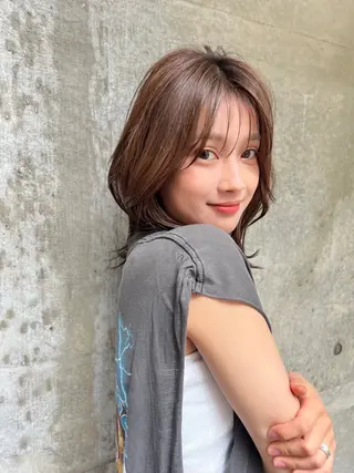 ミディアム カラー パーマ ヘアアレンジ モテ髪クリエイター 【成田修平】のヘアスタイル