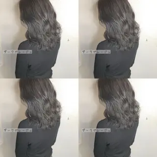 セミロング カラー しゅうさん🍝 麻田秀太郎のヘアスタイル