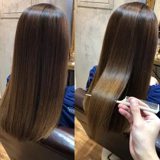 セミロング 髪質改善くすみカラー 🍀/石川大輔のヘアスタイル