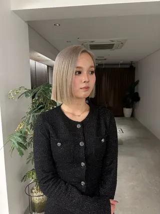 ミディアム ブリーチ/ゆうと /バレイヤージュのヘアスタイル