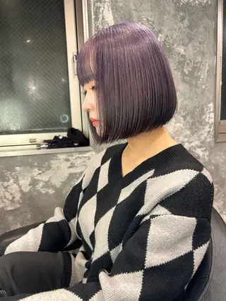 ショート カラー 僕なら縮毛矯正してて もブリーチできますのヘアスタイル