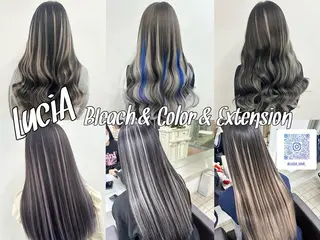 ロング カラー ヘアアレンジ LuciAエクステ カラー3000セラのヘアスタイル