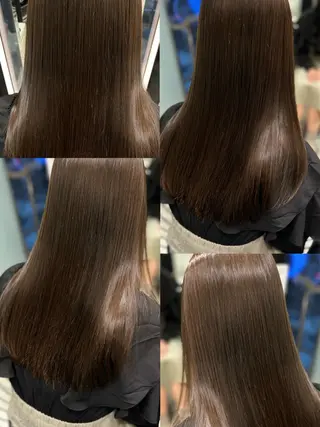 セミロング カラー コテ巻き風パーマ✨ 韓国ヘア🤎近下菜央のヘアスタイル