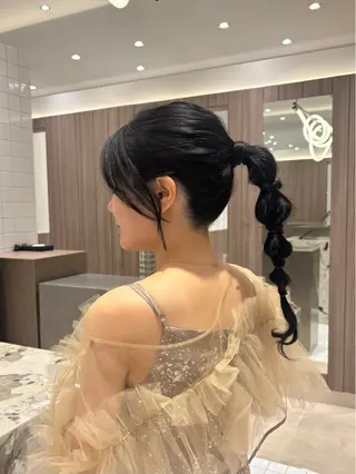 ロング ヘアアレンジ 久力琴音''透明感 カラー''アレンジのヘアスタイル