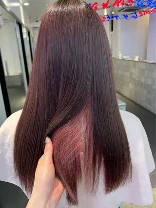 セミロング カラー 🌼動き×透明感🩵 ハイトーン/ナナのヘアスタイル