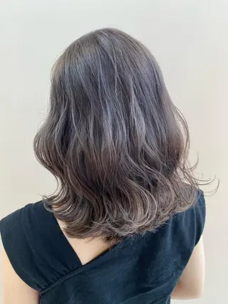セミロング カラー ベージュ/インナー カラー🤍Rieのヘアスタイル