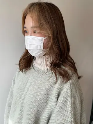 セミロング カラー 安藤 佑衣のヘアスタイル