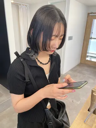 ミディアム カラー 🫧透明感カラー/ ボブ/小笠原汐海🪽のヘアスタイル