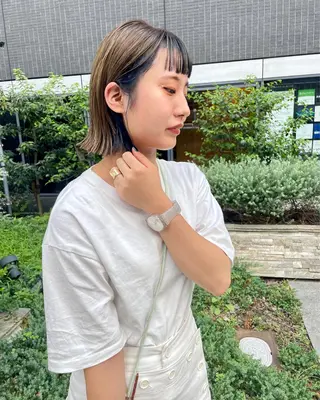 ミディアム カラー パーマ ヘアアレンジ メンズ キッズ ネイル マツエク・マツパ アイブロウ tatsumi/ボブ ウルフ/レイヤーのヘアスタイル