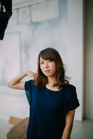 ミディアム カラー パーマ 舘野 太嘉宏のヘアスタイル