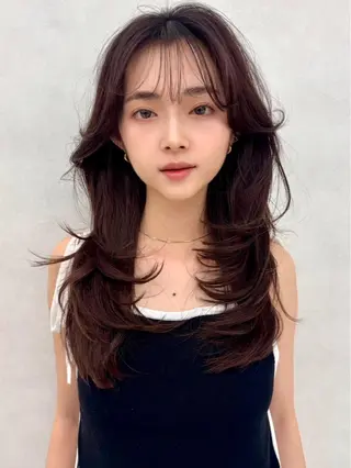 ロング カラー 🇰🇷韓国レイヤー ケアカラー／田川佑紀のヘアスタイル
