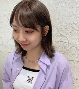 ミディアム カラー 韓国ヘア特化🇰🇷 心斎橋【ユリカ】のヘアスタイル