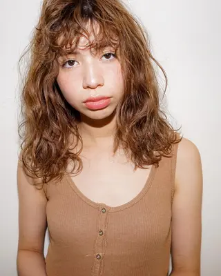 セミロング カラー 🤎ベージュカラー 🐶メンズパーマのヘアスタイル