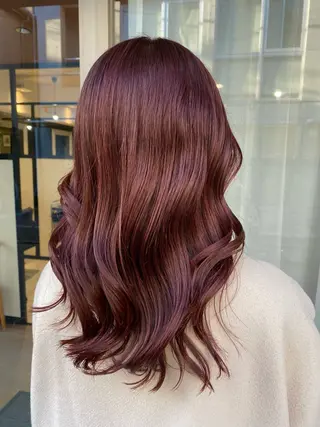 セミロング カラー グレージュ/透明感/ 韓国ヘア/RISAのヘアスタイル