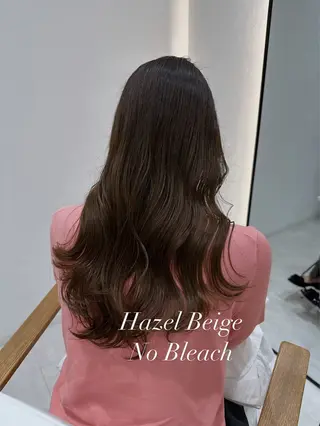 ロング カラー 赤み消し/オリーブ カーキ/福田れんのヘアスタイル