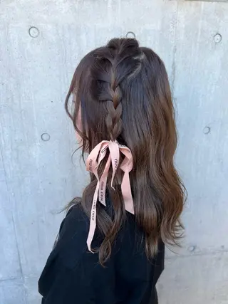 ミディアム ヘアアレンジ 土田かほ/本日🈳 透明感カラー🍃のヘアスタイル