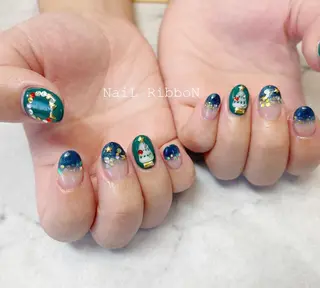 ネイル ネイルリボン 受付スタッフのネイルデザイン