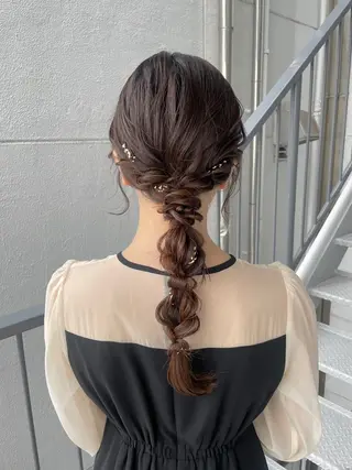 セミロング ヘアアレンジ 【arc】Ruri コテ巻き風パーマのヘアスタイル