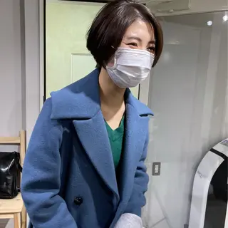 ショート カラー レイヤーパーマ＊ 顔まわり似合わせのヘアスタイル