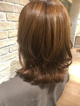 ミディアム ⬛️⬜️髪質改善⬛️ ⬜️藤川慎太郎のヘアスタイル