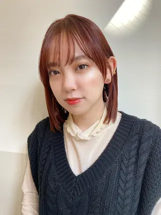 ミディアム カラー 🪭risa 暖色/レイヤー🪭のヘアスタイル