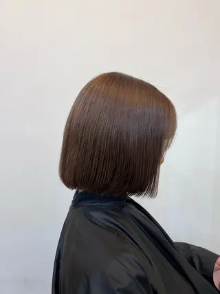 ミディアム カラー パーマ ブリーチなし/ ベージュ/akiraのヘアスタイル