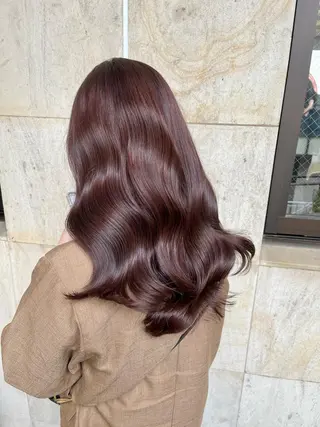 セミロング カラー ブリーチなし✨艶髪 カラー𓃲YAGIのヘアスタイル