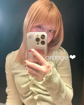 ミディアム REINA𓍯/ 透明感カラー/顔周りのヘアスタイル