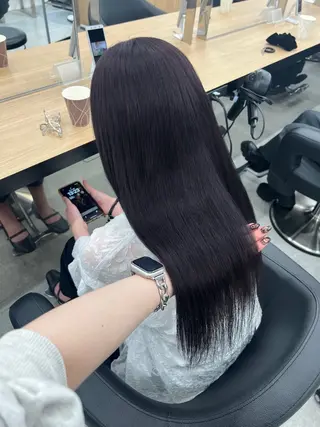 ロング カラー 暗髪🩶ラベンダー/ ブルー/ユウナ🤍のヘアスタイル