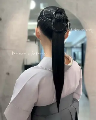 ロング ヘアアレンジ ヘアメイク/髪質改善 🎀Moeri🎀のヘアスタイル