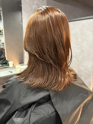 ミディアム カラー nameless髪質 改善ブリーチ心斎橋のヘアスタイル