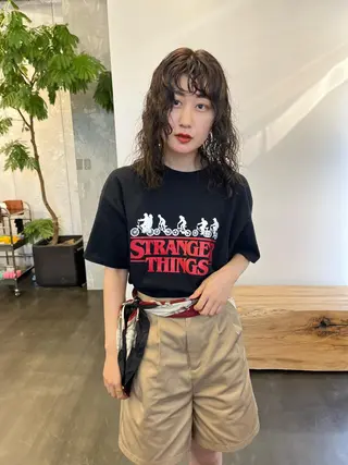 ミディアム パーマ デザインカラー🥂 YUKAのヘアスタイル