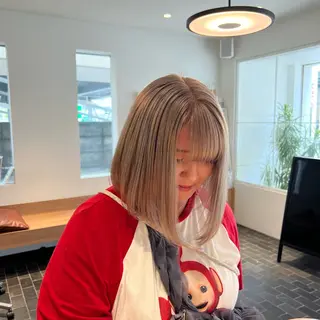 セミロング カラー ワタナベ モカ🦢ダブルカラーのヘアスタイル