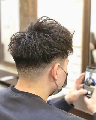ショート パーマ メンズ Carina所属・セン北徒歩５分 キシタクのヘアスタイル