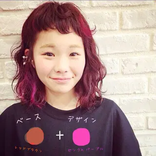 ミディアム カラー パーマ ヘアアレンジ la fith所属・rico_by ヘアとアイブロウのヘアスタイル