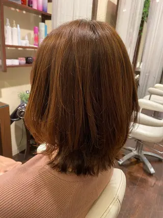ミディアム 艶ｶﾗｰ｜ｽﾄﾚｰﾄ 🍟yuki🍟のヘアスタイル