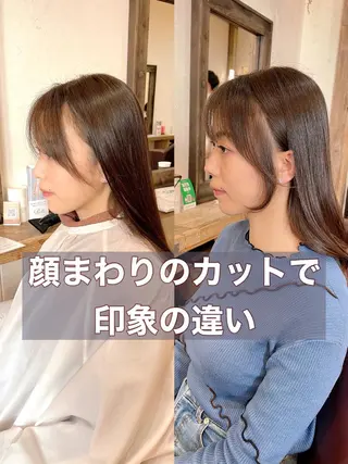 セミロング 🌹ハッシュカット、 レイヤー韓国ヘア🌹のヘアスタイル