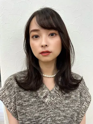 ミディアム カラー 田中 あかねのヘアスタイル