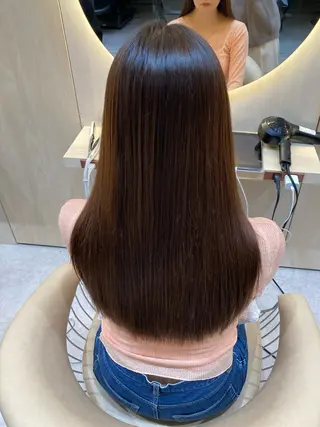 ロング ❤️ブリーチなし💚 ダブルカラー平野実花のヘアスタイル