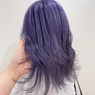 セミロング カラー マンツーマン女性 美容師 奏のヘアスタイル