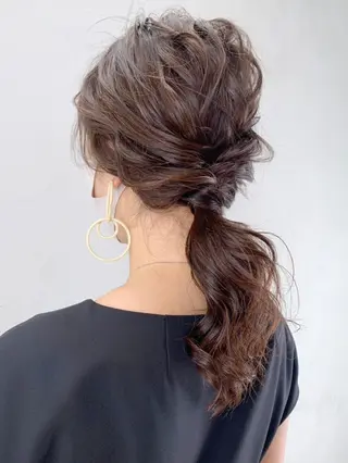 ミディアム カラー パーマ ヘアアレンジ ITbyALBUM 下北沢店のヘアスタイル