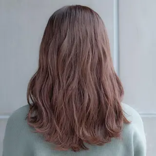 セミロング カラー たなか ちあきのヘアスタイル