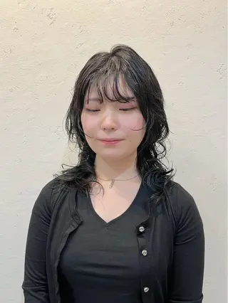 セミロング パーマ 工藤 梨花のヘアスタイル